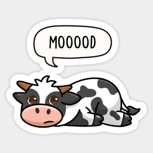 Mood - Tired Cow Sticker